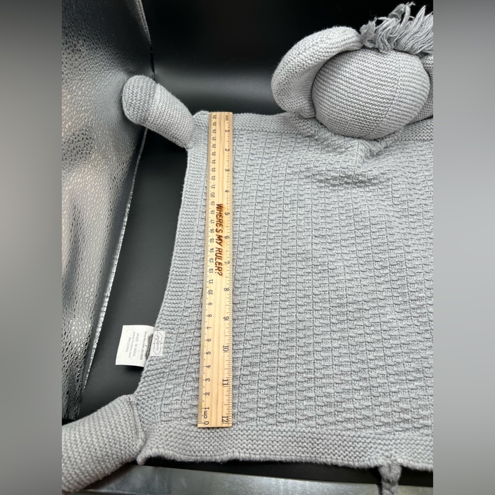 Mud Pie  Mudpie Knitted Gray Elephant Lovey Security Blanket - Picture 10 of 15